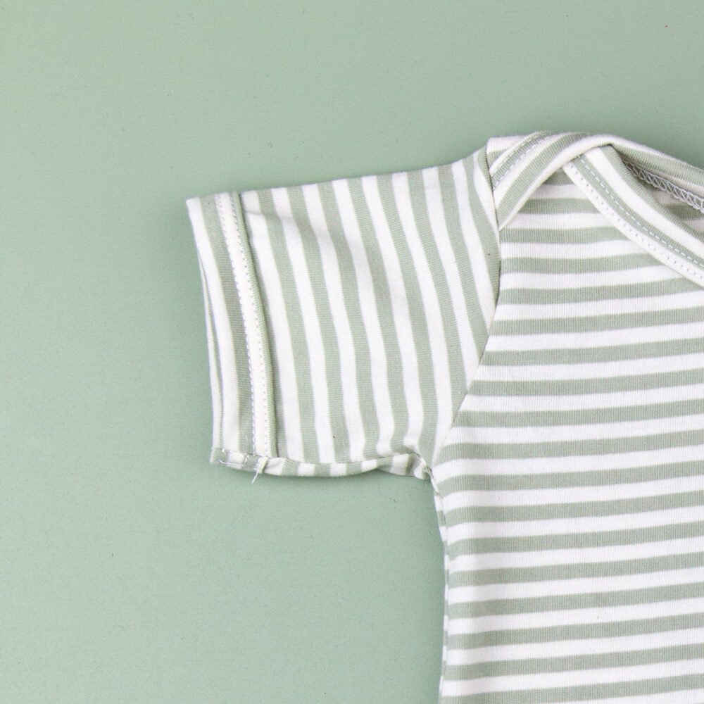 Sage Stripe Organic Cotton Bodysuit - Image 2